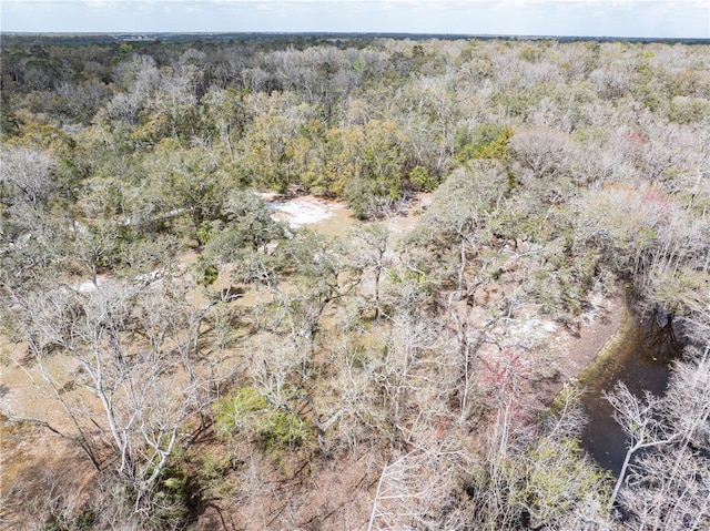 aerial view with a wooded view