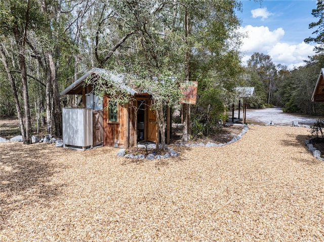 view of shed