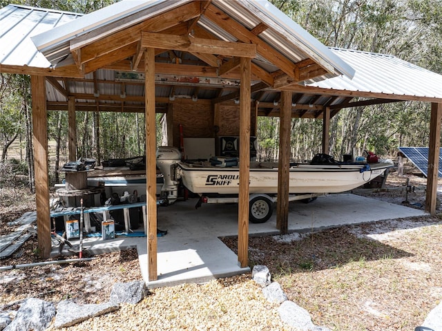 view of patio with a carport