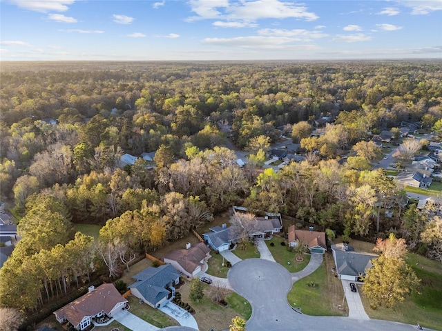 drone / aerial view with a forest view