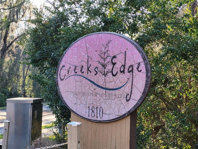 view of community sign