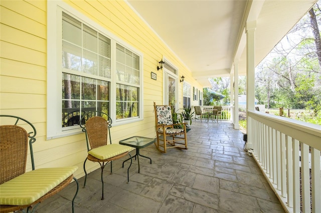 view of patio with a porch