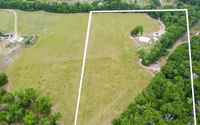 aerial view with a rural view