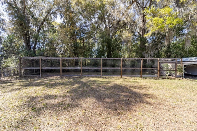 view of yard featuring fence