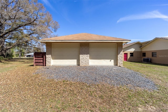 detached garage with cooling unit