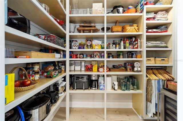 storage area with wine cooler