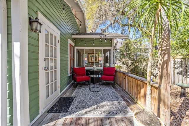 wooden deck with fence