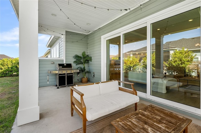 view of patio / terrace with a grill