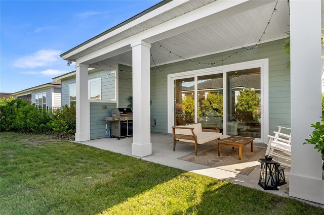 view of patio featuring area for grilling