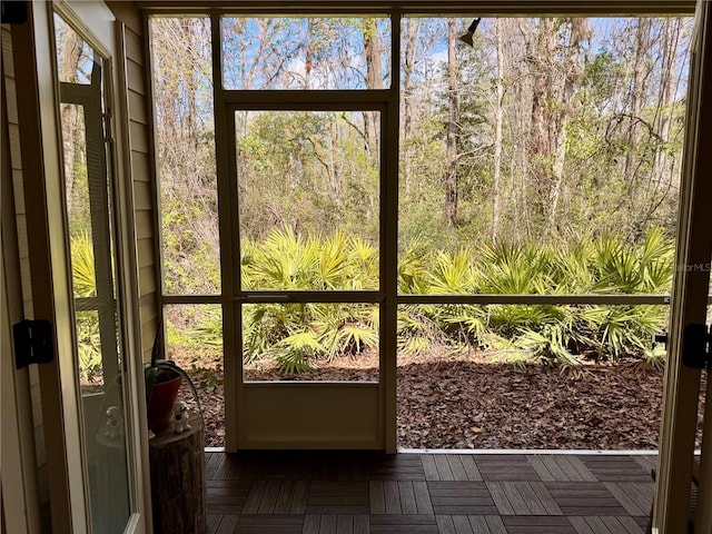 view of unfurnished sunroom