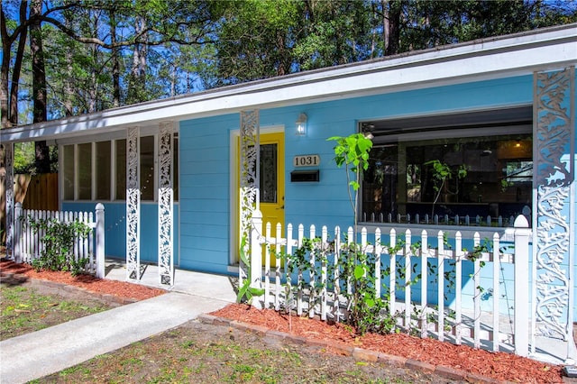 view of front of property with a porch