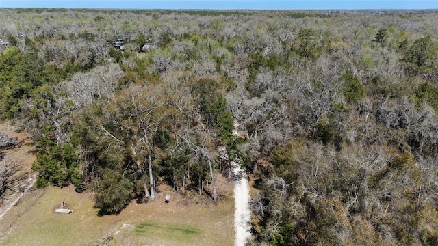 aerial view with a forest view