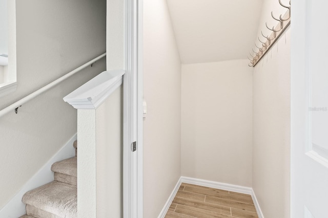 spacious closet featuring wood tiled floor