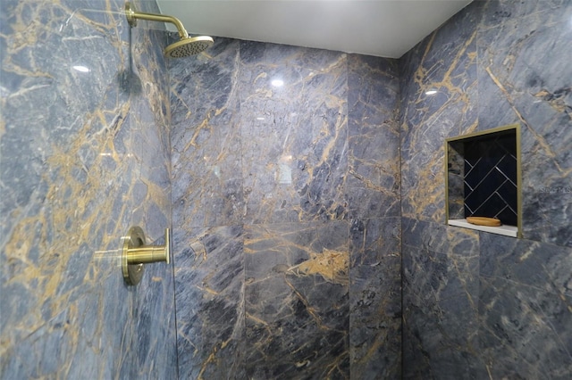 details with a marble finish shower