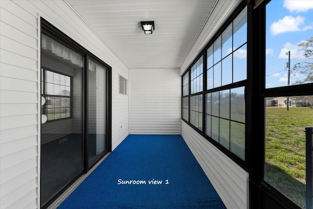 view of unfurnished sunroom