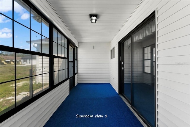 view of unfurnished sunroom