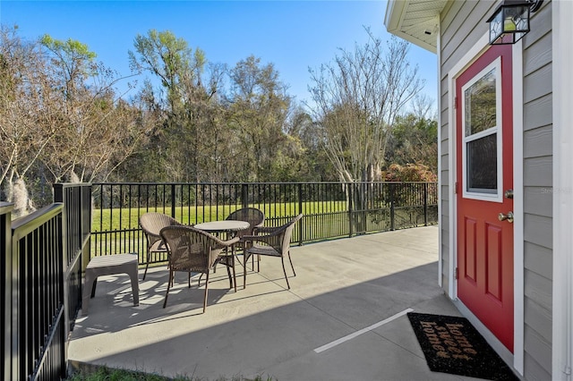 view of patio with outdoor dining area