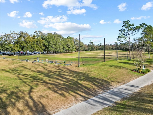 view of property's community featuring a yard