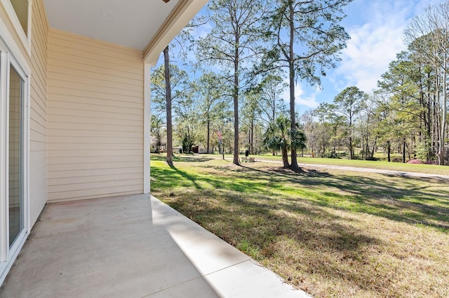 view of yard with a patio area