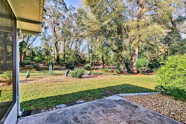 view of yard with a patio area