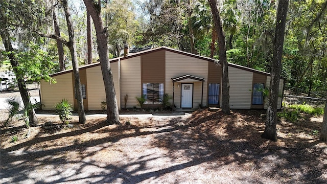 view of mid-century modern home