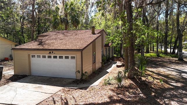 view of garage