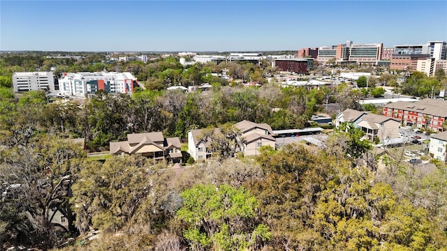 bird's eye view with a city view