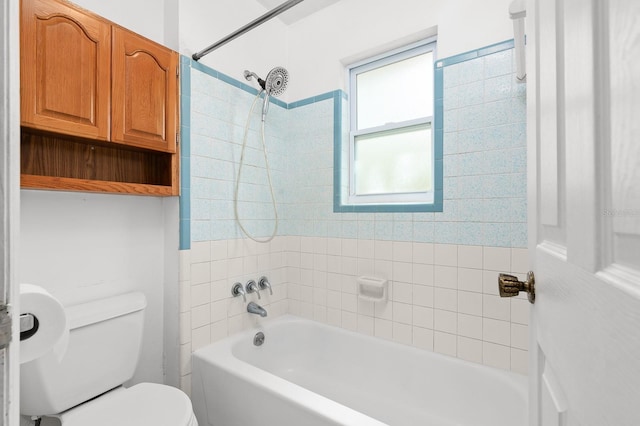 full bathroom with shower / tub combination and toilet