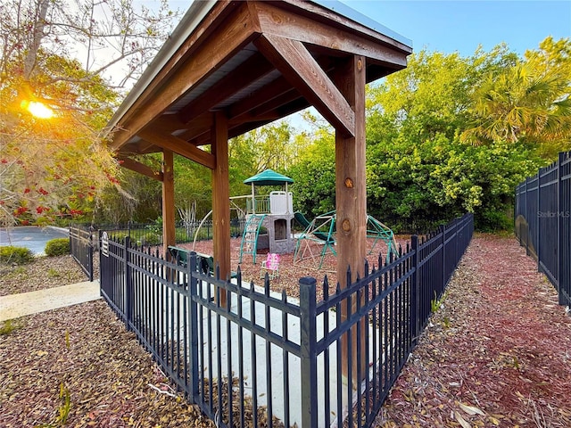 exterior space with fence and playground community