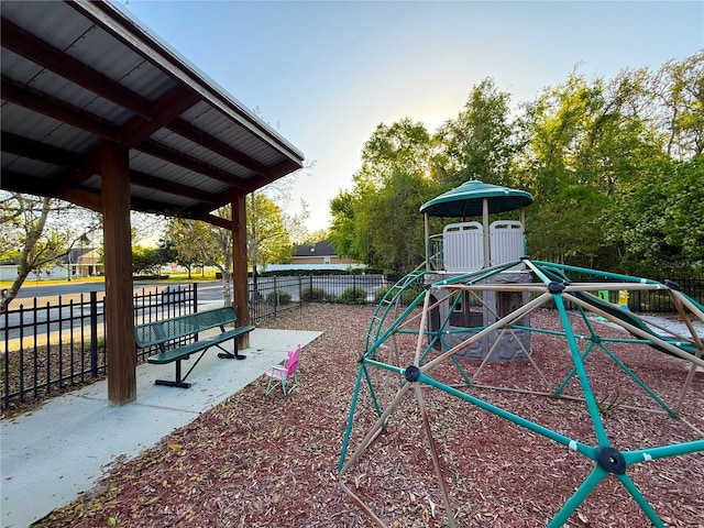 communal playground with fence