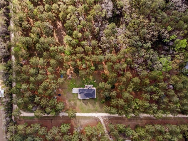 bird's eye view with a view of trees