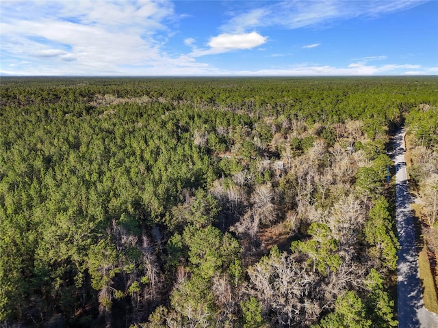 aerial view with a wooded view