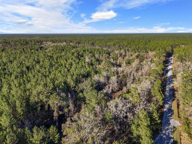 bird's eye view featuring a view of trees