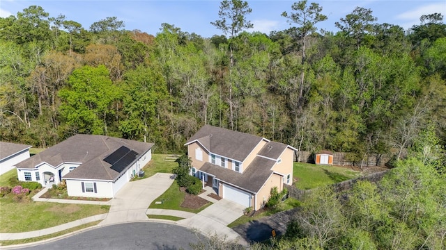 aerial view with a forest view