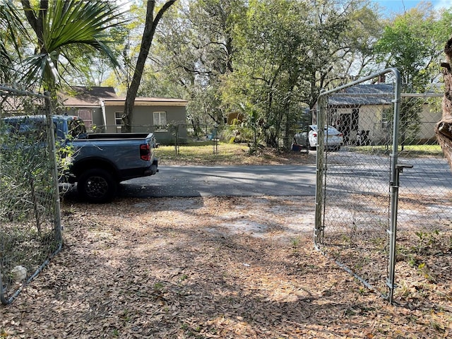 view of road with a gated entry, driveway, and a gate