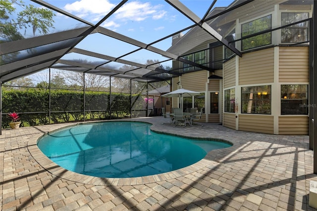 1118 SW 112th St, Gainesville, FL 32607 - pool featuring a lanai and a patio area