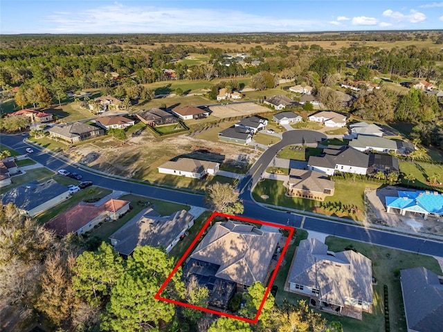 aerial view with a residential view