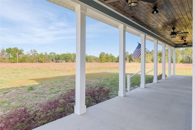 view of patio / terrace with ceiling fan