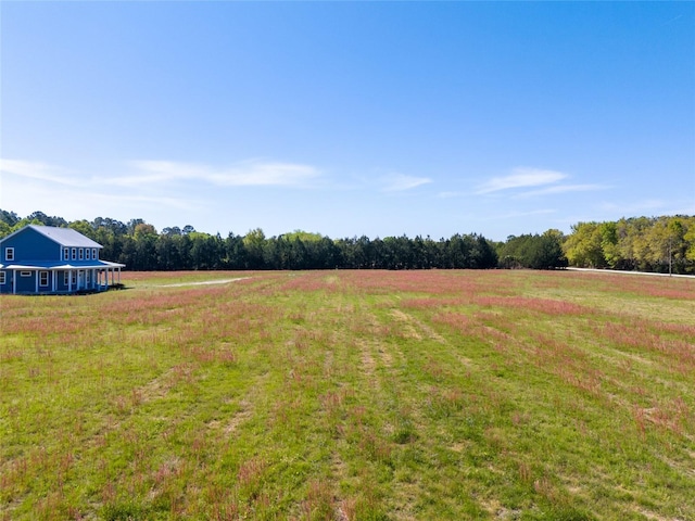 view of yard featuring a rural view