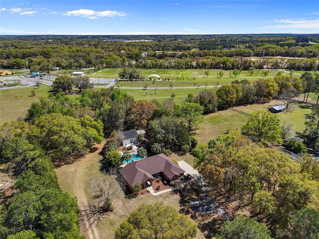 aerial view with a forest view