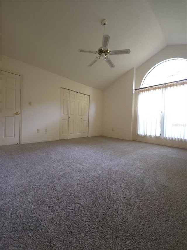 7717 SW 22nd Ave, Gainesville, FL 32607 - carpeted spare room with lofted ceiling and a ceiling fan