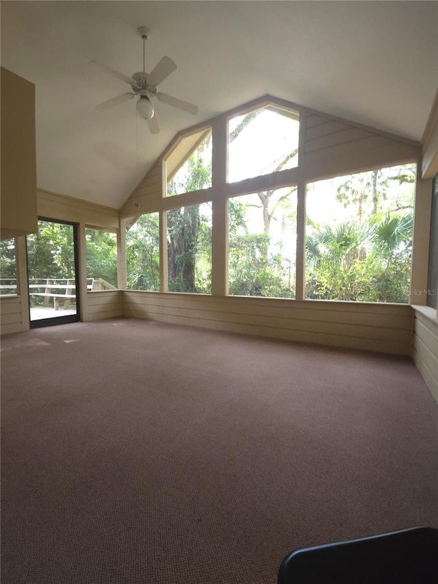 7717 SW 22nd Ave, Gainesville, FL 32607 - unfurnished sunroom featuring lofted ceiling and carpet
