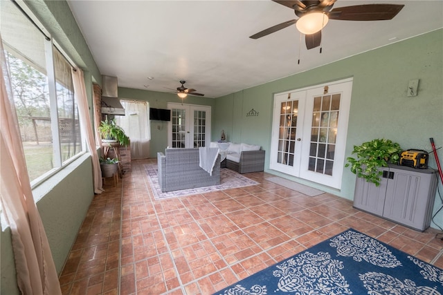6550 SE 123rd Ter, Morriston, FL 32668 - unfurnished sunroom with french doors
