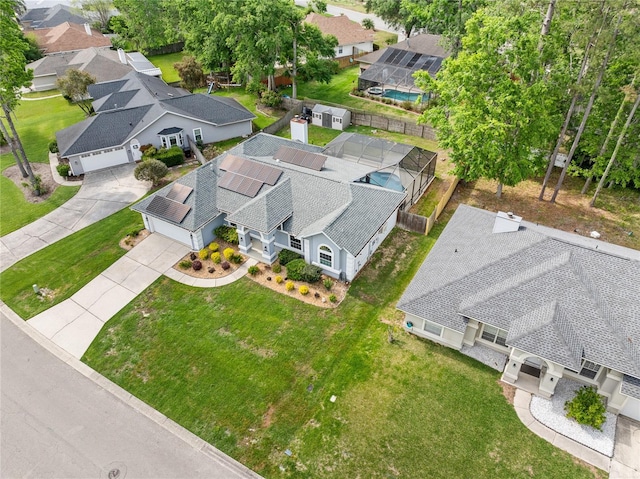 aerial view featuring a residential view