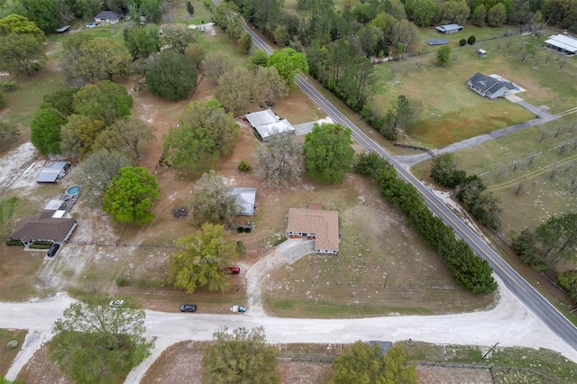 aerial view featuring a rural view