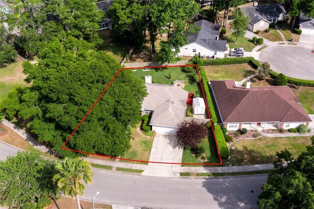 bird's eye view featuring a residential view