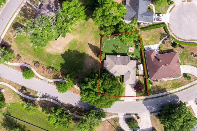 aerial view with a residential view