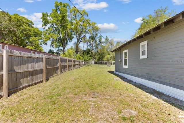 view of yard with fence