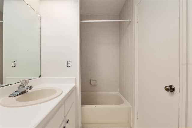 full bathroom featuring vanity and bathing tub / shower combination