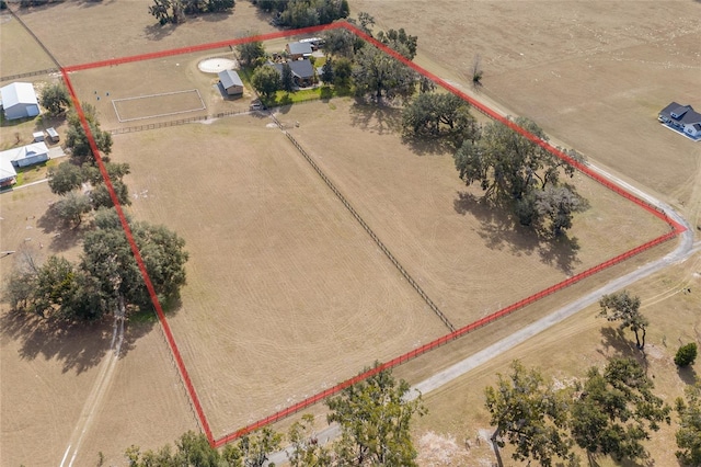 bird's eye view featuring a rural view